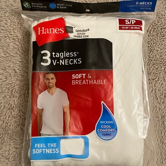 Hanes Other - Hanes Men’s 3 Pack White V-Neck